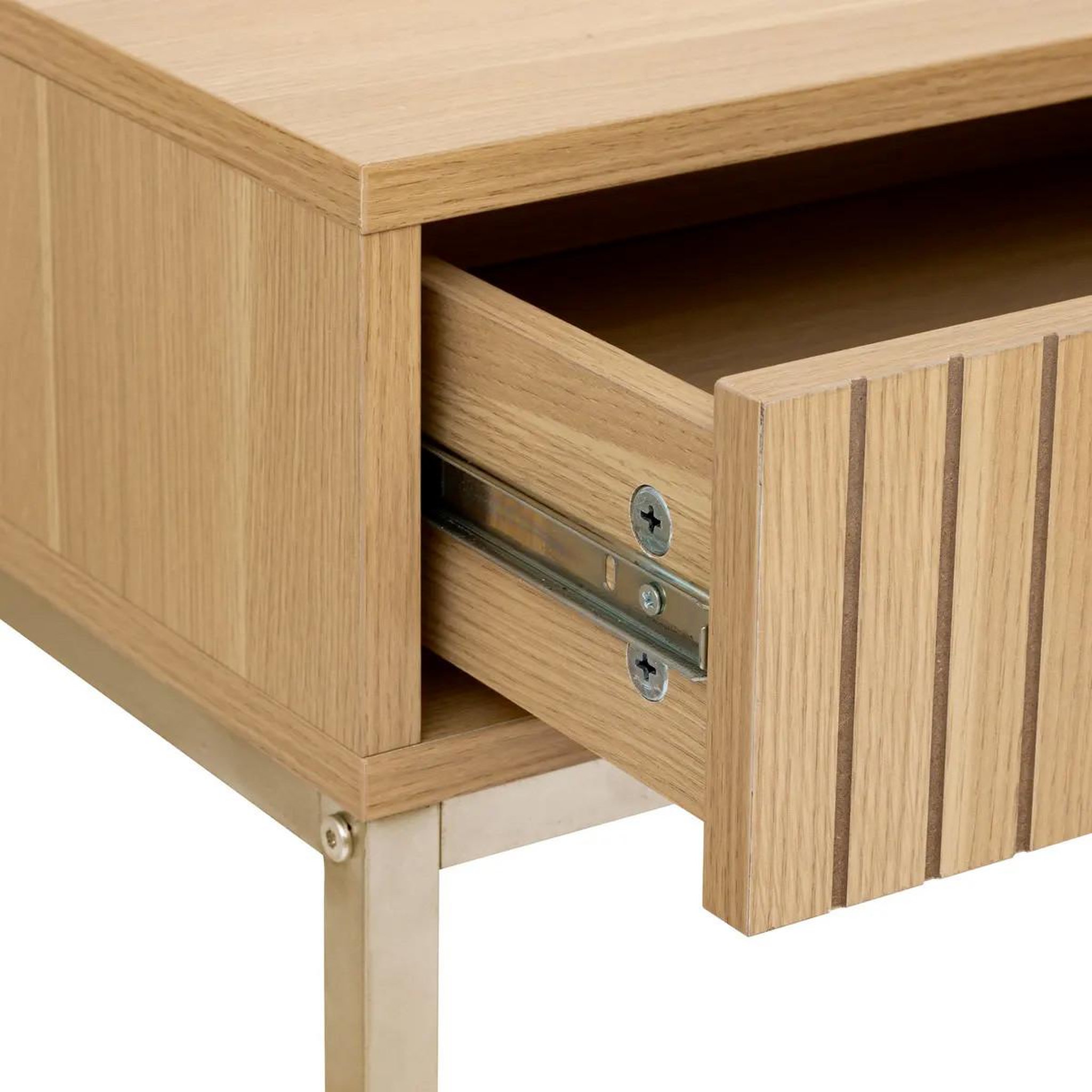 Voir la diapositive 3 : FIVE Console 2 tiroirs  tasso  90cm naturel