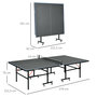 Voir la diapositive 3 : HOMCOM Table de ping pong tennis de table pliable 8 roues - filet, 2 raquettes, 3 balles inclus - noir gris