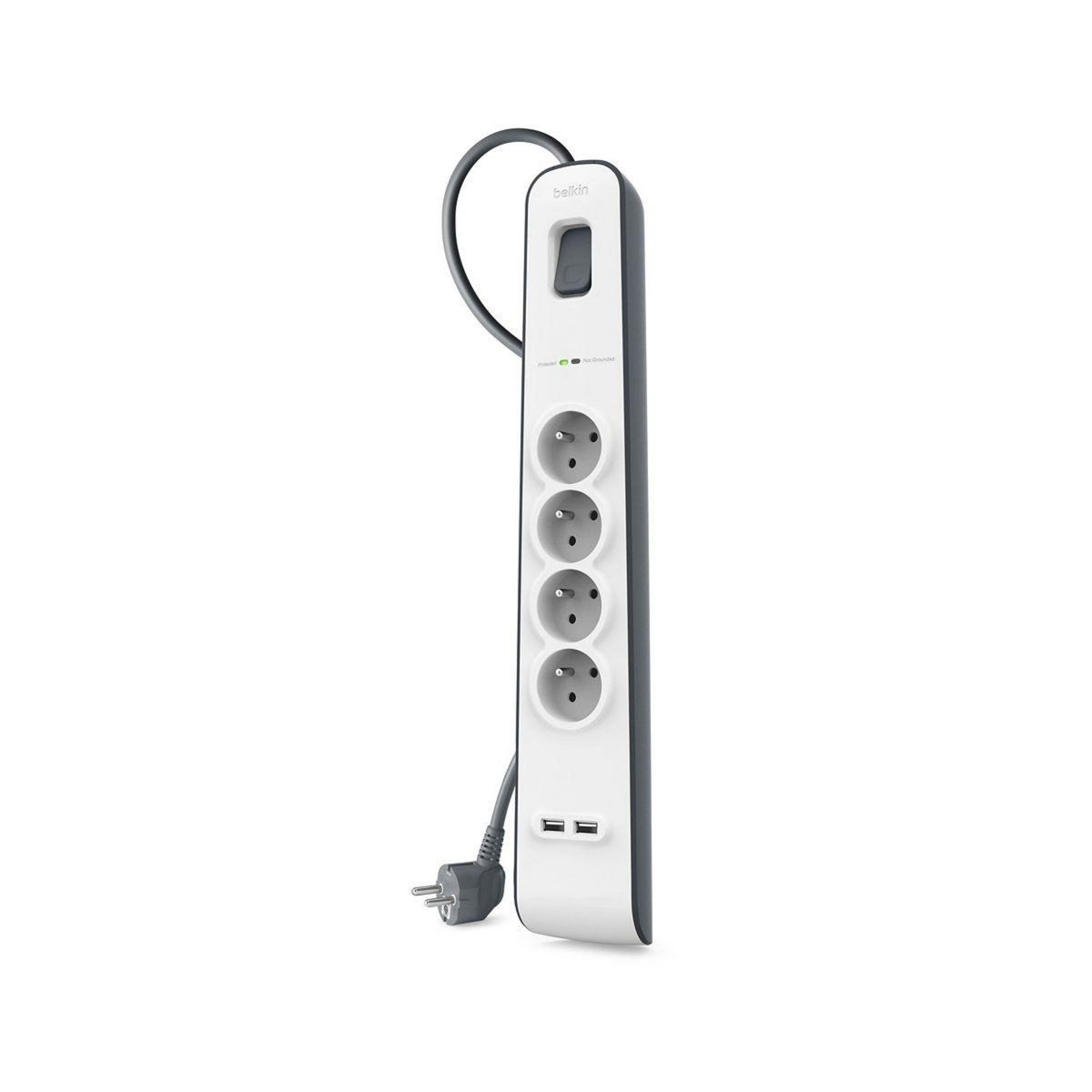 Belkin Parafoudre 4 prises parafoudres + 2 USB