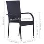Voir la diapositive 5 : VIDAXL Chaises empilables d'exterieur lot de 4 Resine tressee Noir