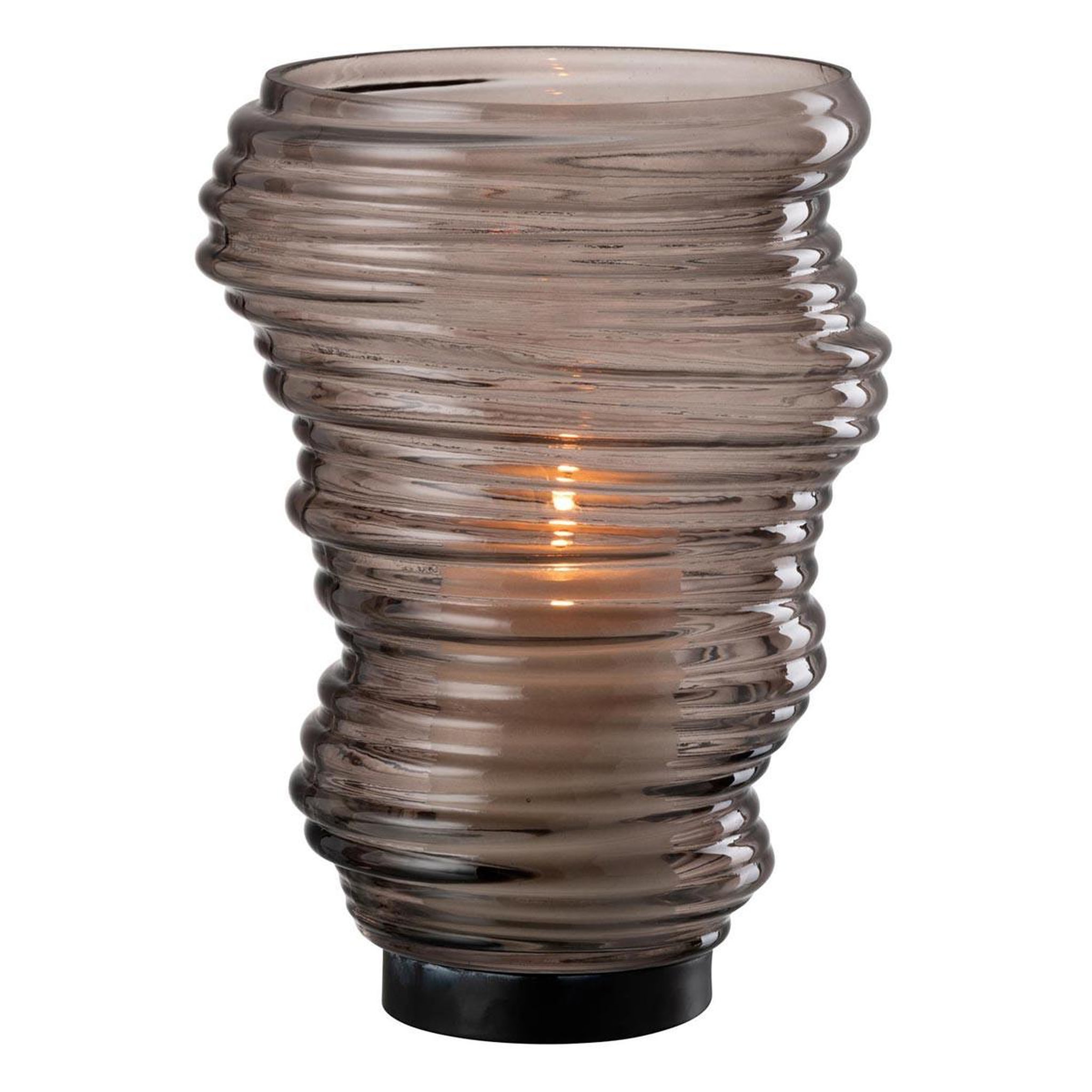 Voir la diapositive 2 : J-LINE Vase design en verre  tornado  27cm gris