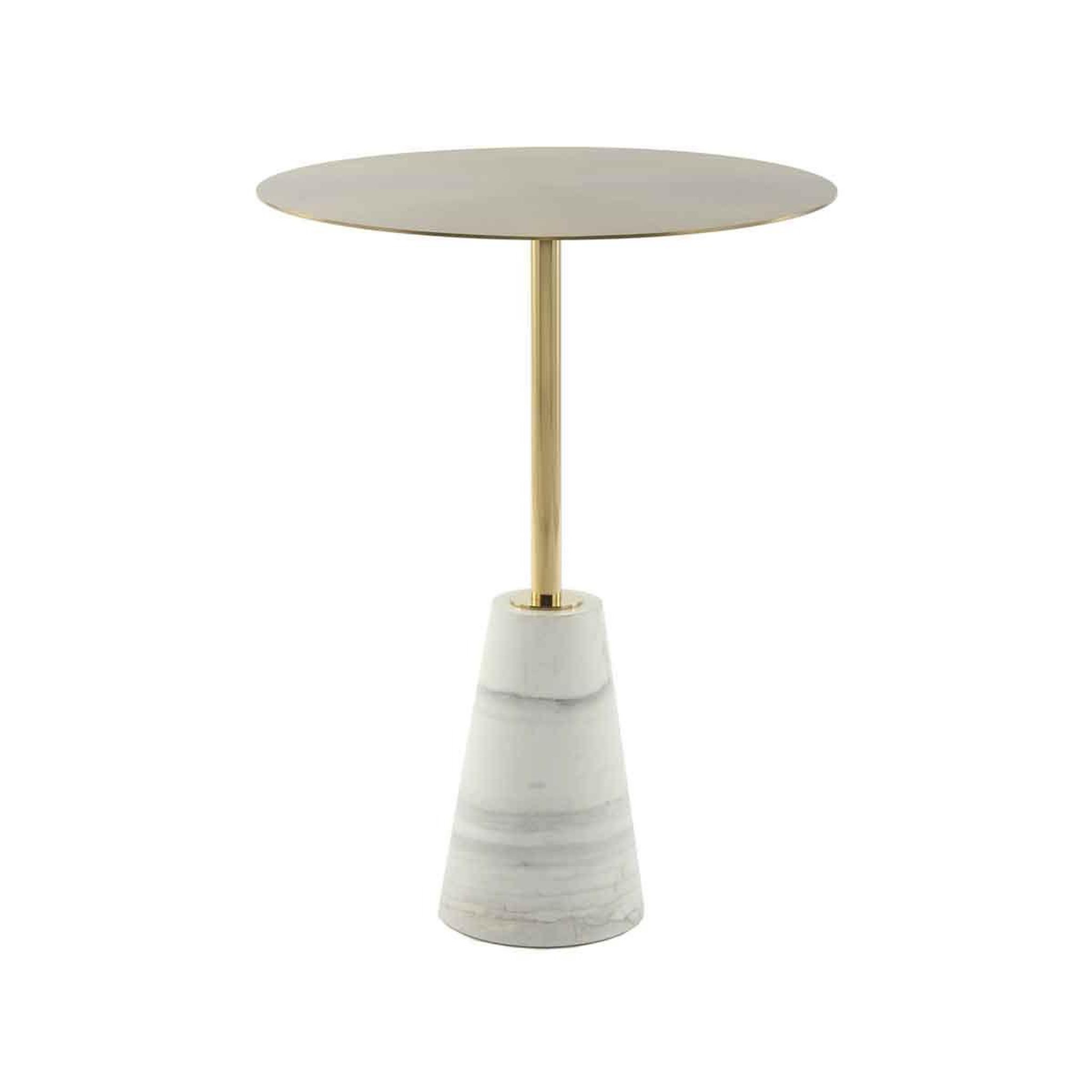 Voir la diapositive 2 : Paris Prix Table d'Appoint Design  Rocio  53cm Blanc & Or
