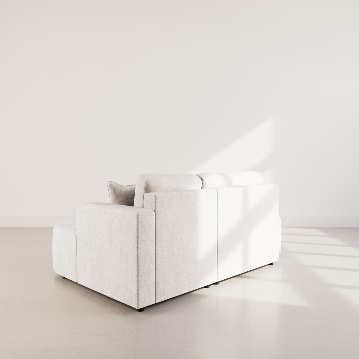 BEST MOBILIER Miro - canapé d'angle droit 4 places convertible avec coffre en velours texturé