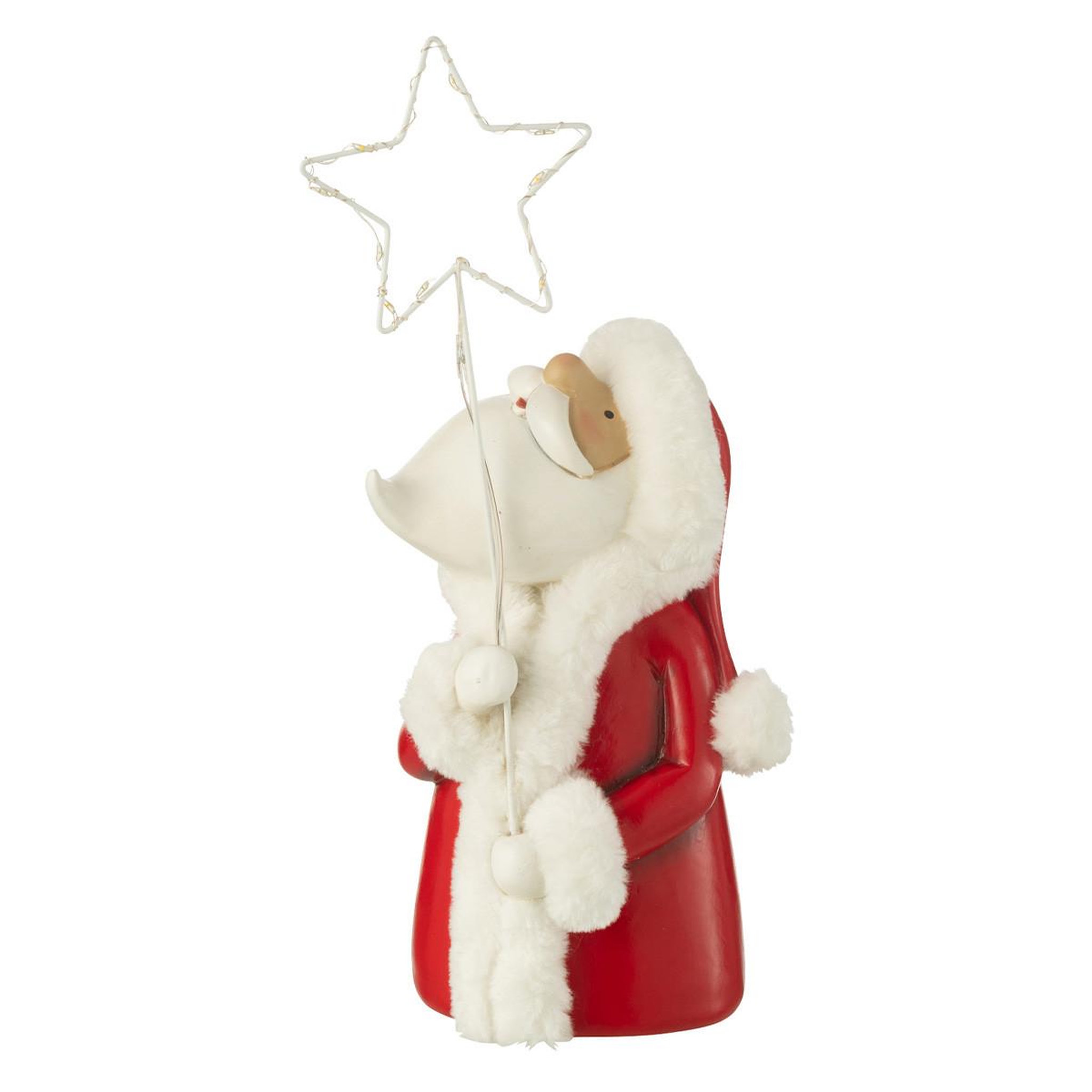 Voir la diapositive 2 : J-LINE Père noël à led  étoile  35cm rouge