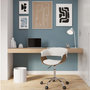 Voir la diapositive 5 : Rendez vous déco Chaise de bureau pivotante en bois et PU blanc-Basile