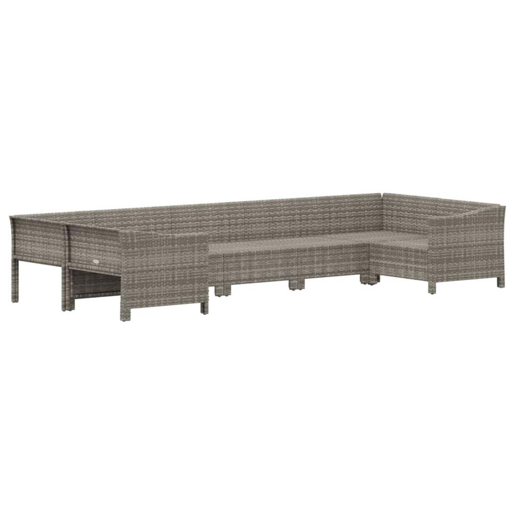 Voir la diapositive 4 : VIDAXL Salon de jardin 7 pcs avec coussins Gris Resine tressee