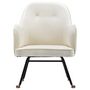 Voir la diapositive 3 : VIDAXL Chaise à bascule Blanc crème Velours