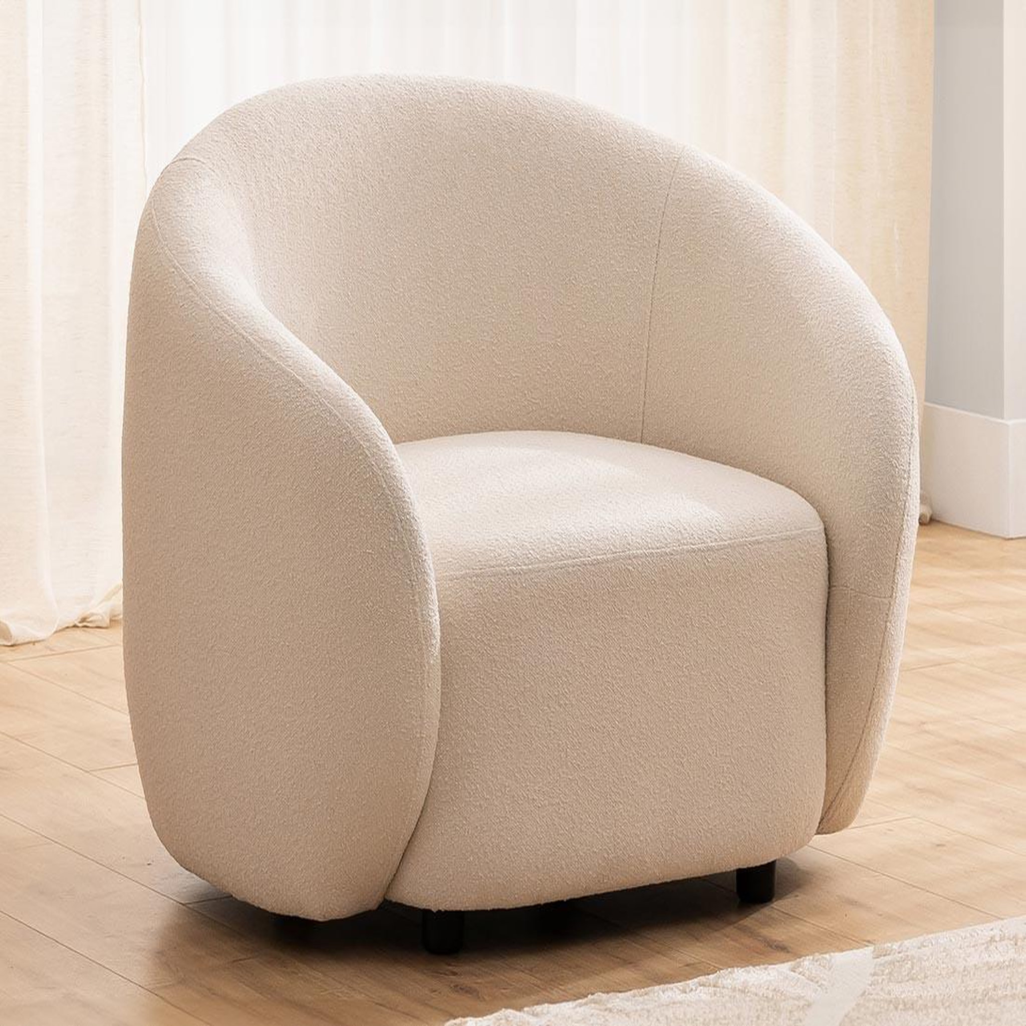 Voir la diapositive 4 : LISA DESIGN Flore - fauteuil en tissu bouclette