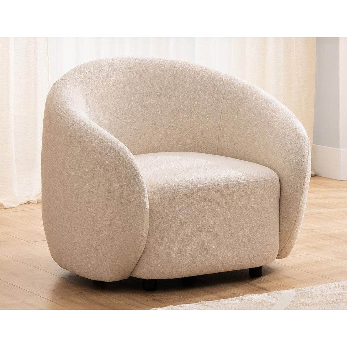 LISA DESIGN Flore - fauteuil en tissu bouclette