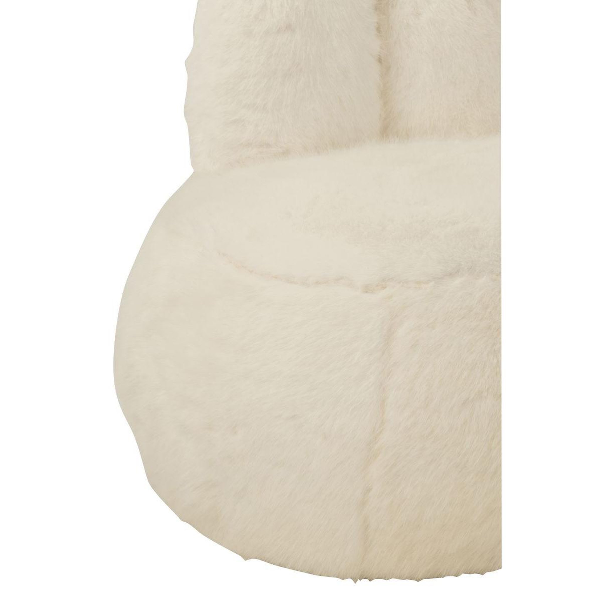 Voir la diapositive 6 : J-LINE Pouf imitation fourrure  bun  58cm blanc