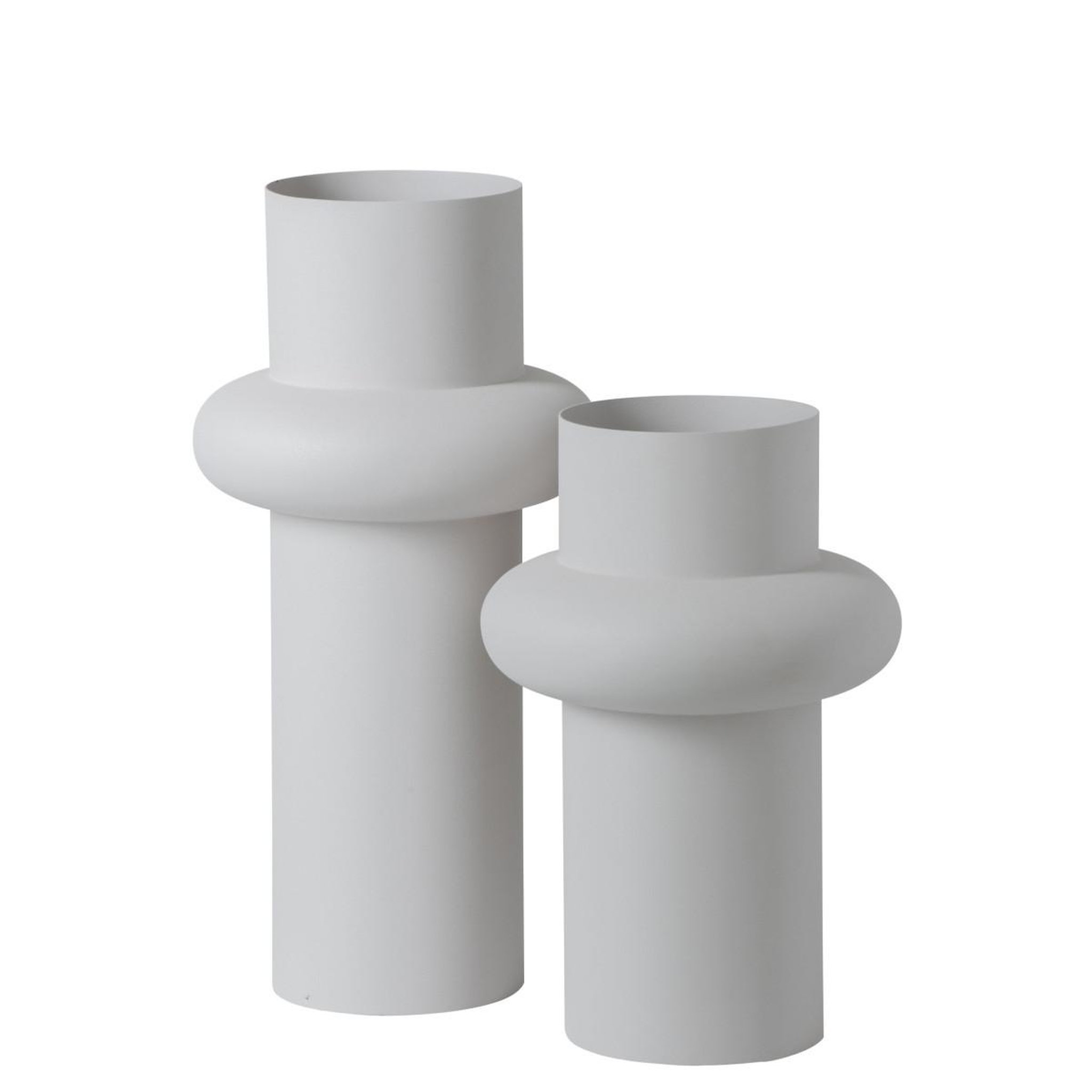 Voir la diapositive 2 : J-LINE Vase design en métal  halo  47cm blanc