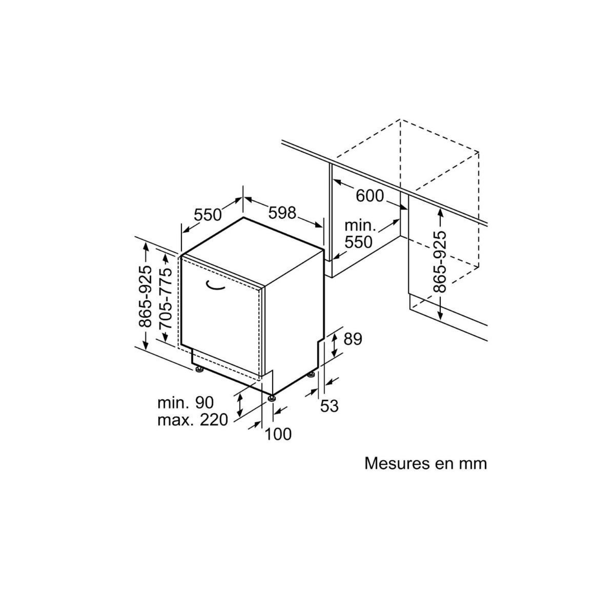 Siemens Lave-vaisselle 60cm 14 couverts 40db tout intégrable - SX63EX01CF