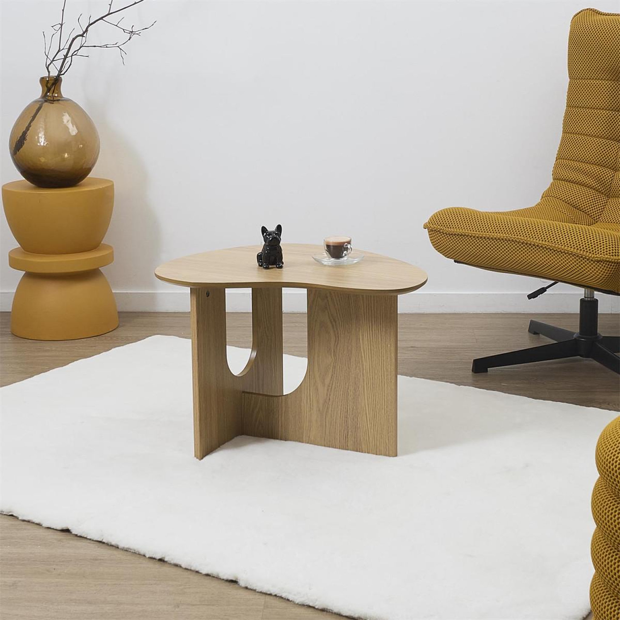 Voir la diapositive 6 : The Home Deco Factory Table d'appoint asymétrique  calypso  60cm marron
