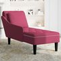 Voir la diapositive 3 : VIDAXL Fauteuil long avec coussin et accoudoir droit rouge bordeaux