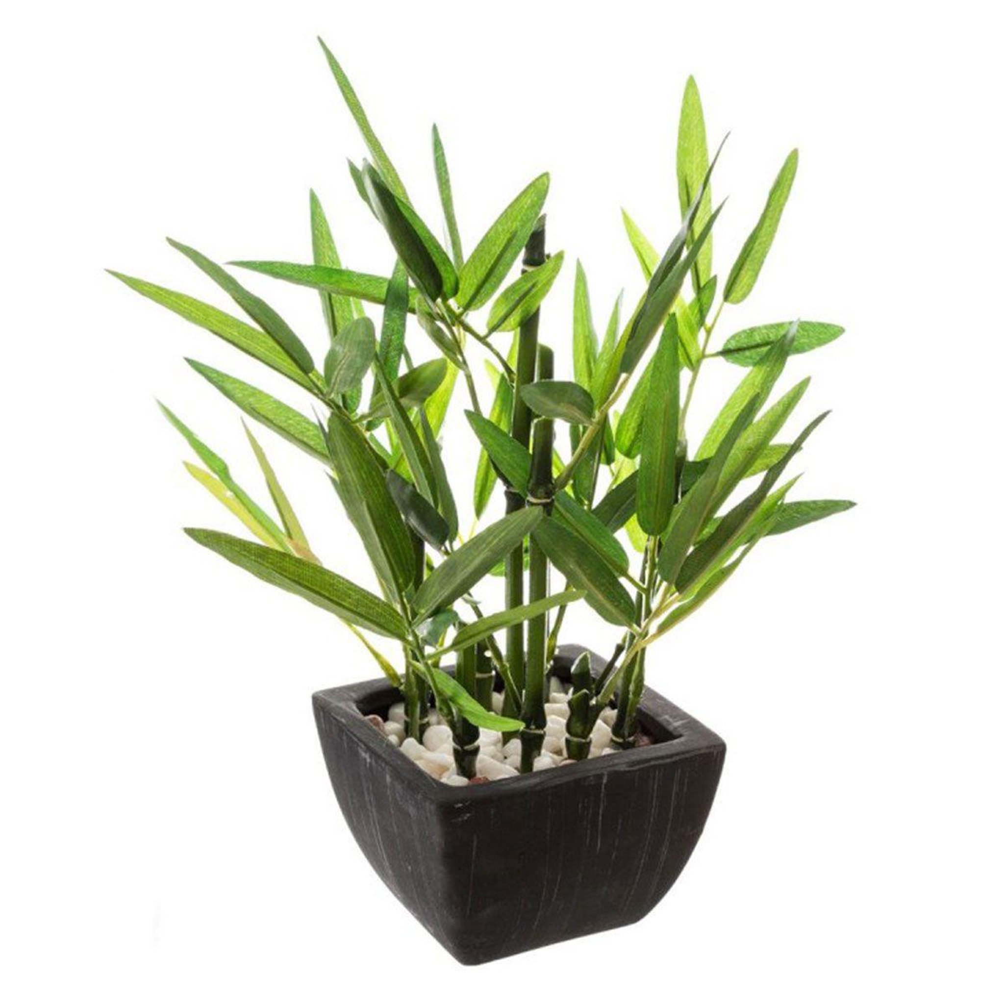 ATMOSPHERA Plante artificielle en pot  bambou  26cm noir