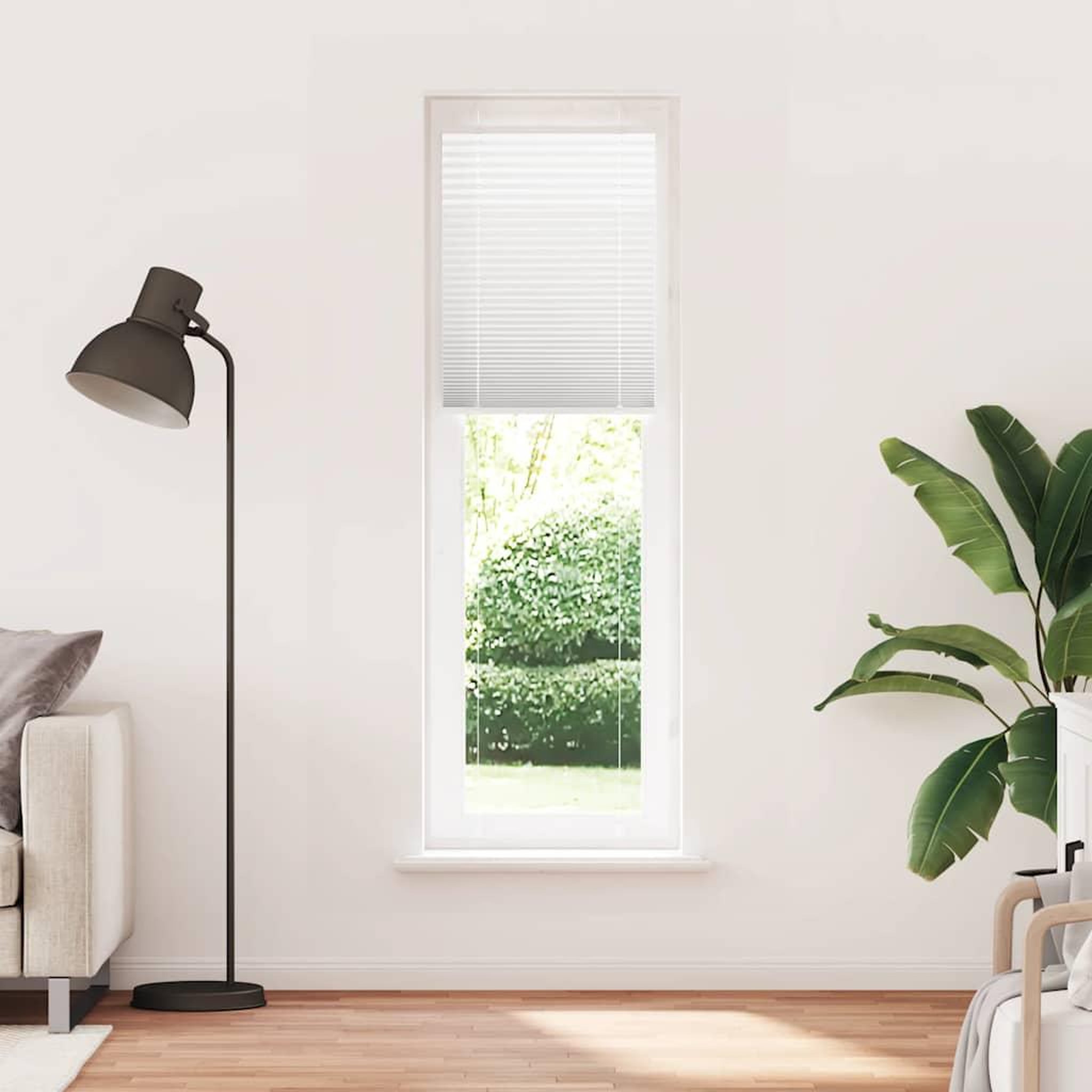 Voir la diapositive 2 : VIDAXL Store plisse blanc 65x200 cm largeur du tissu 64,4 cm polyester