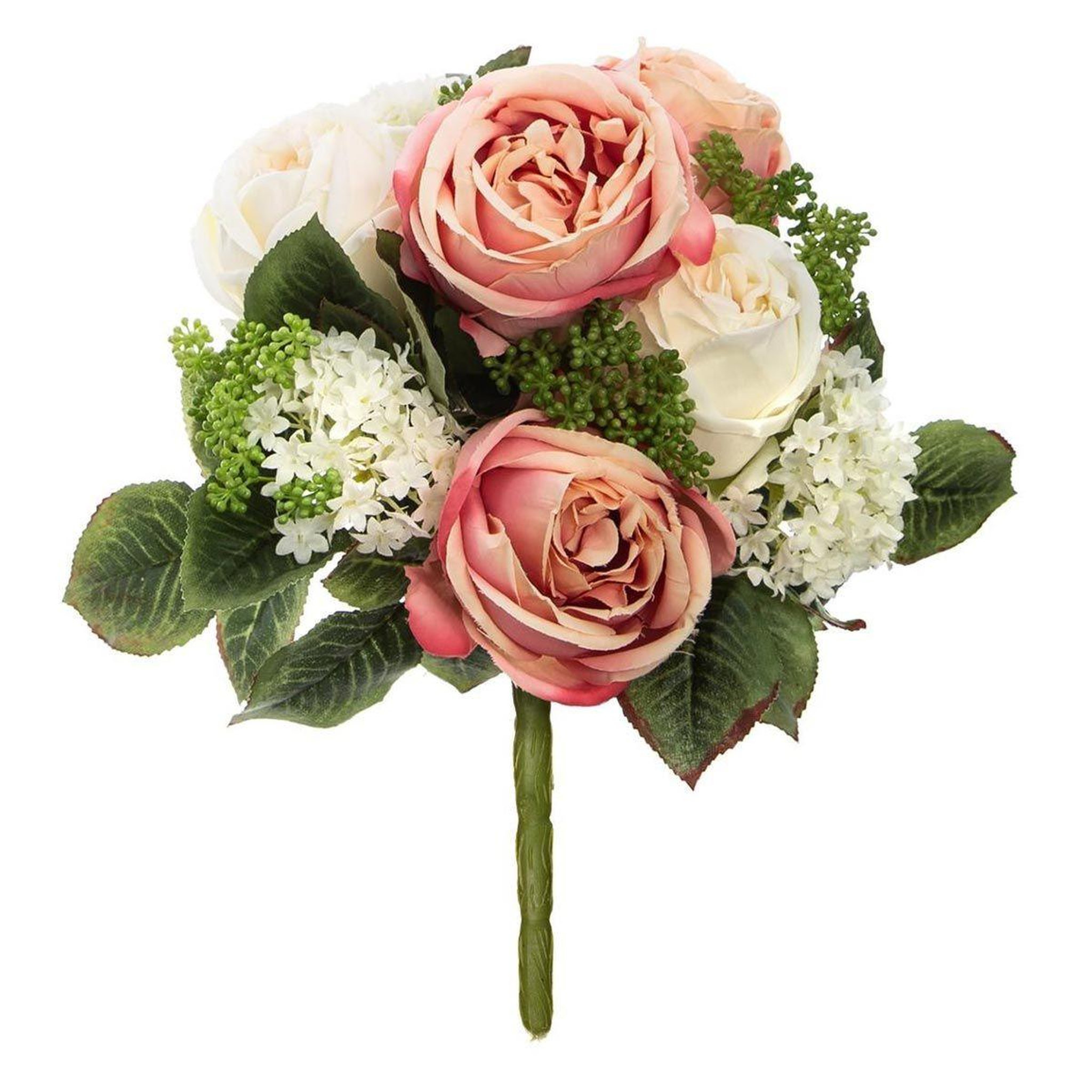 ATMOSPHERA Bouquet de fleurs  vero  35cm rose & blanc
