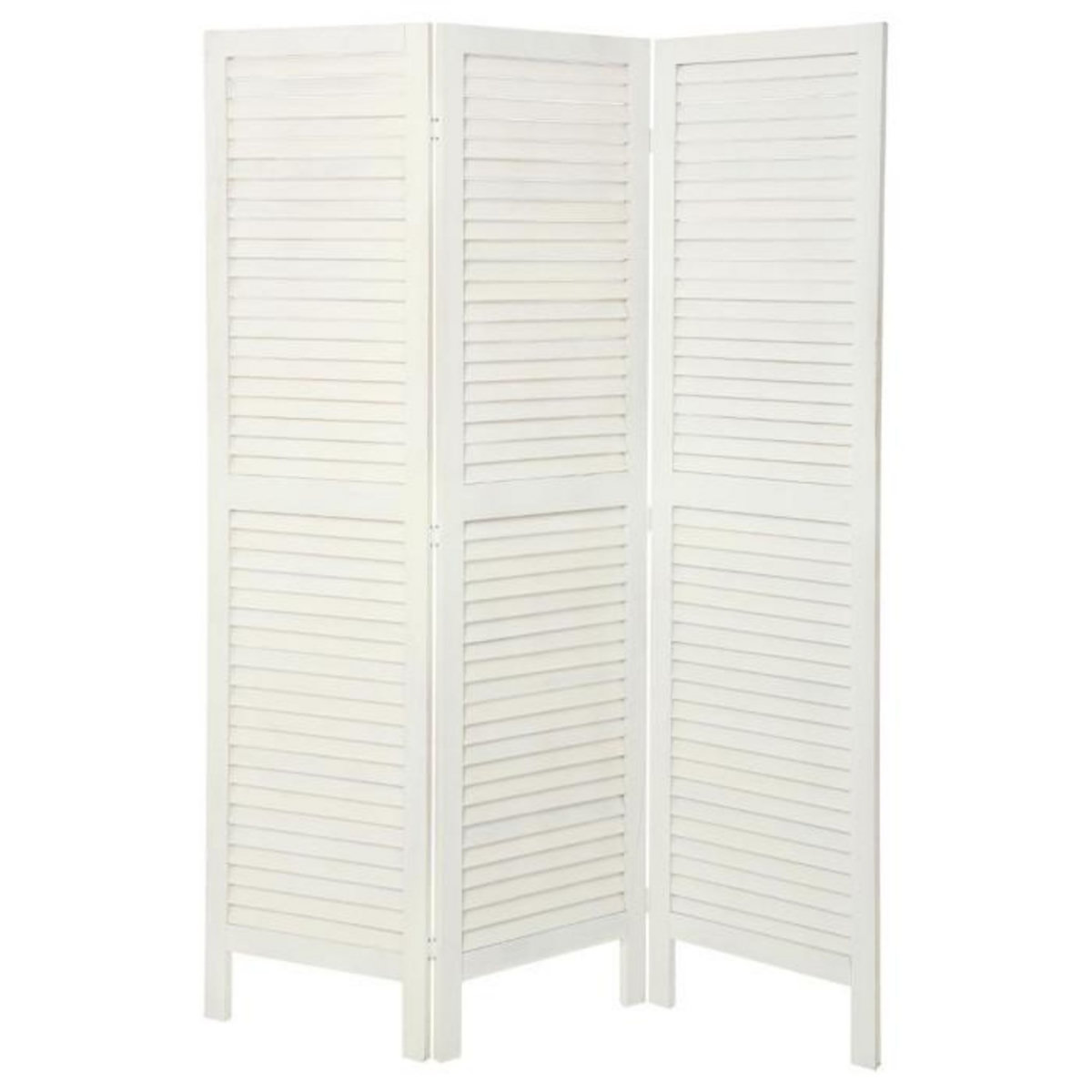 ATMOSPHERA Paravent 3 Panneaux en Bois  Camila  120x170cm Blanc