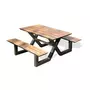 Table de jardin rectangulaire - 4/6 places - Aluminium et plateau effet bois - Anthracite - VANCOUVER