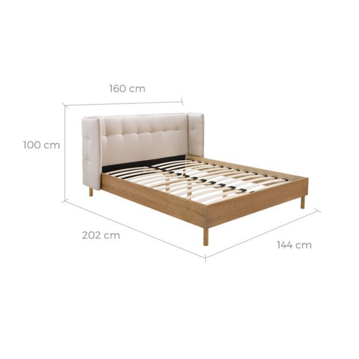 Rendez vous déco Lit double Loco en tissu