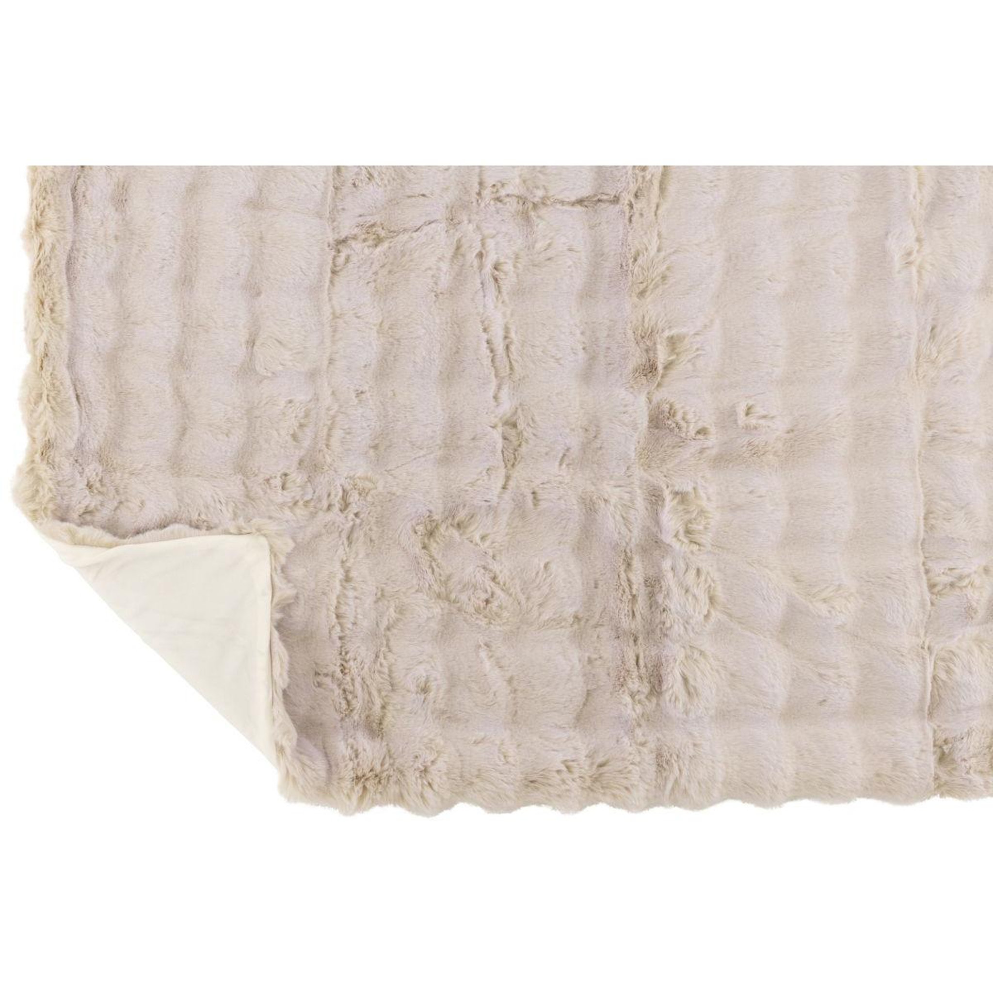 Voir la diapositive 2 : J-LINE Plaid uni  wave  130x180cm ivoire