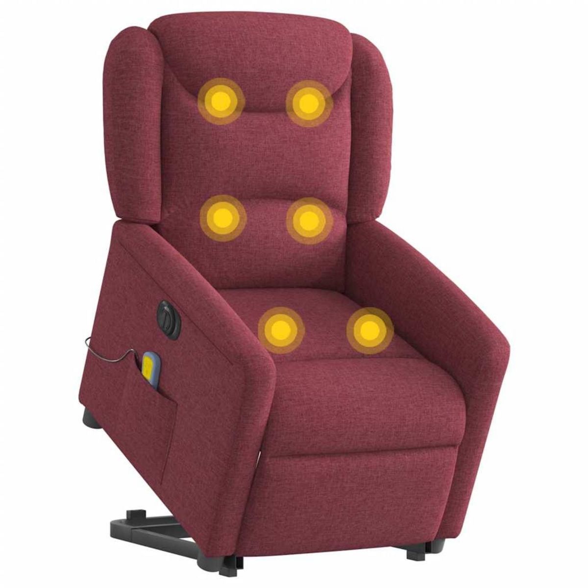 VIDAXL Fauteuil inclinable de massage electrique Rouge bordeaux Tissu