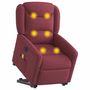 Voir la diapositive 3 : VIDAXL Fauteuil inclinable de massage electrique Rouge bordeaux Tissu