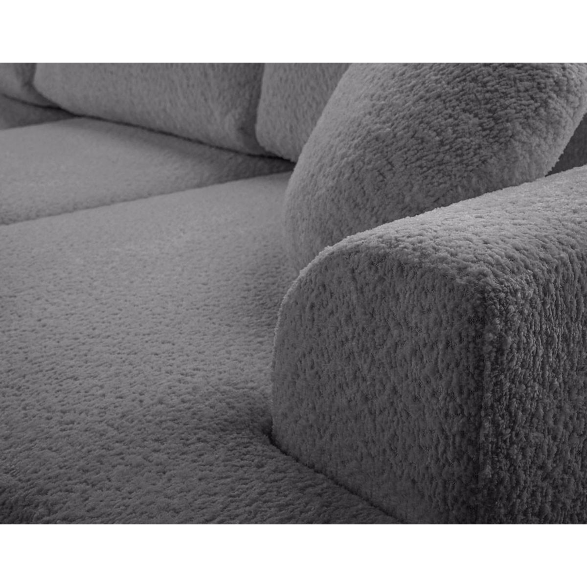 BEST MOBILIER Candela - canapé d'angle gauche 4 places - convertible avec coffre - en tissu bouclette