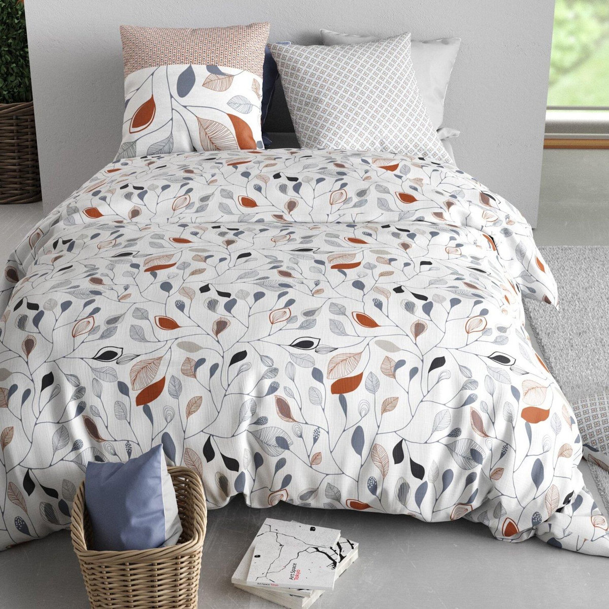 ATELIER DU COTON Parure Housse De Couette 100% Coton 57fils Flolia