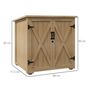 Voir la diapositive 3 : OUTSUNNY Armoire de jardin 2 portes croisillons étagère toit bitumé bois sapin pré-huilé