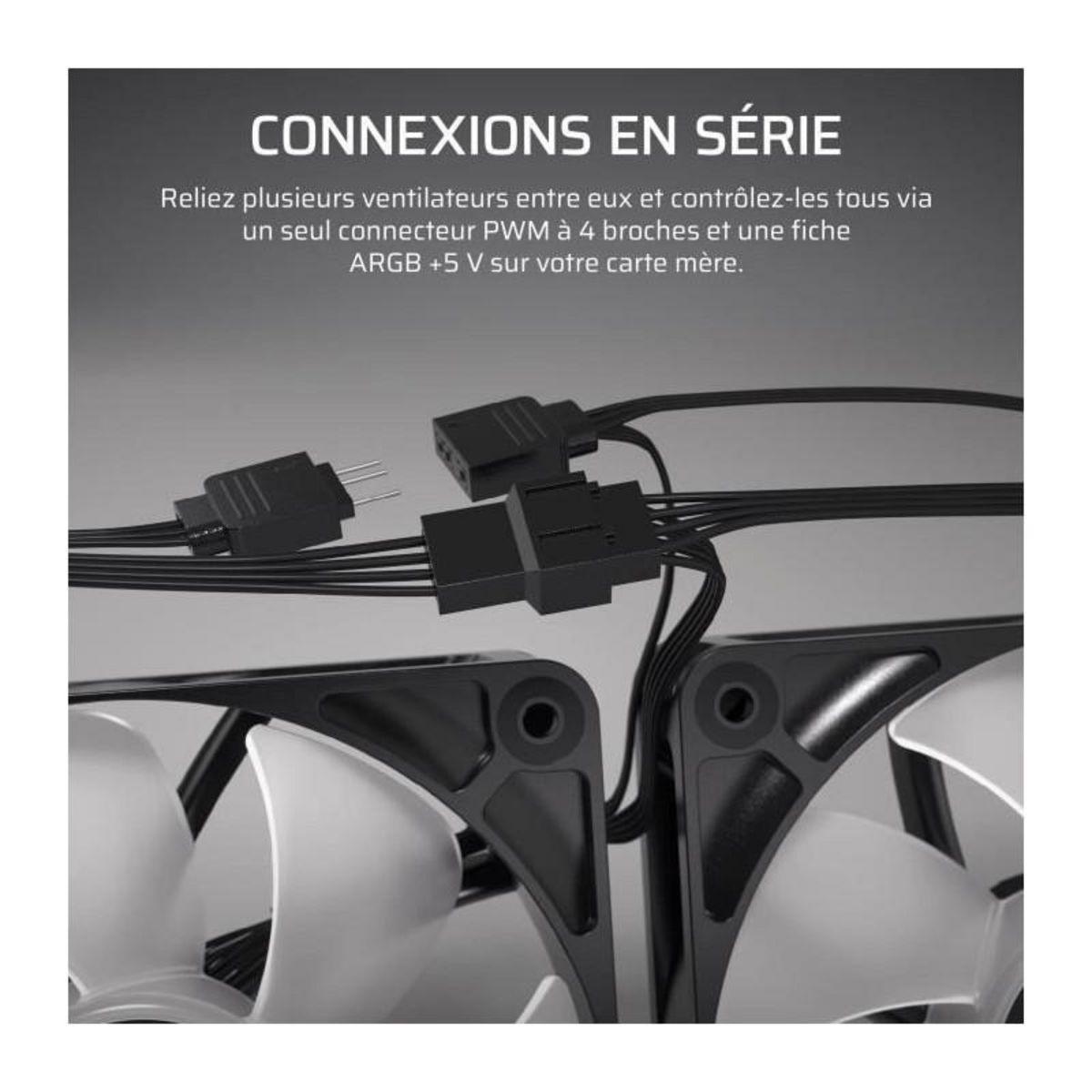 Corsair Pack de 3 ventilateurs ARGB 120mm - CORSAIR - RS120 - Blanc