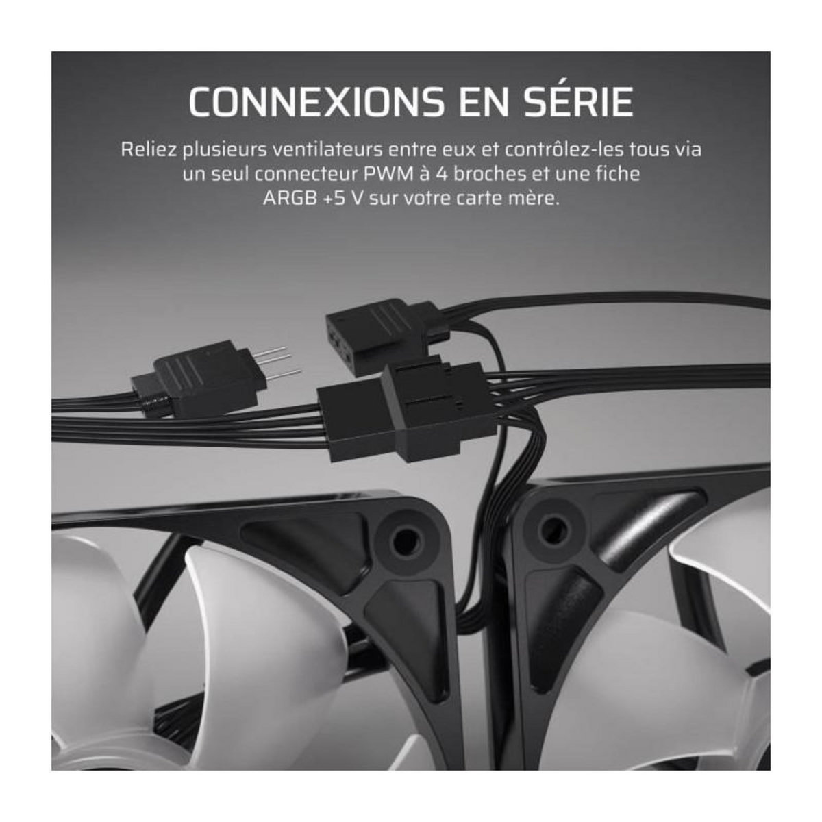Corsair Pack de 3 ventilateurs ARGB 120mm - CORSAIR - RS120 - Blanc