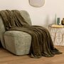 Voir la diapositive 3 : ATMOSPHERA Plaid Doux Uni  Flanel  130x180cm Vert Kaki