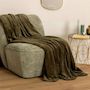 Voir la diapositive 3 : ATMOSPHERA Plaid Doux Uni  Flanel  130x180cm Vert Kaki