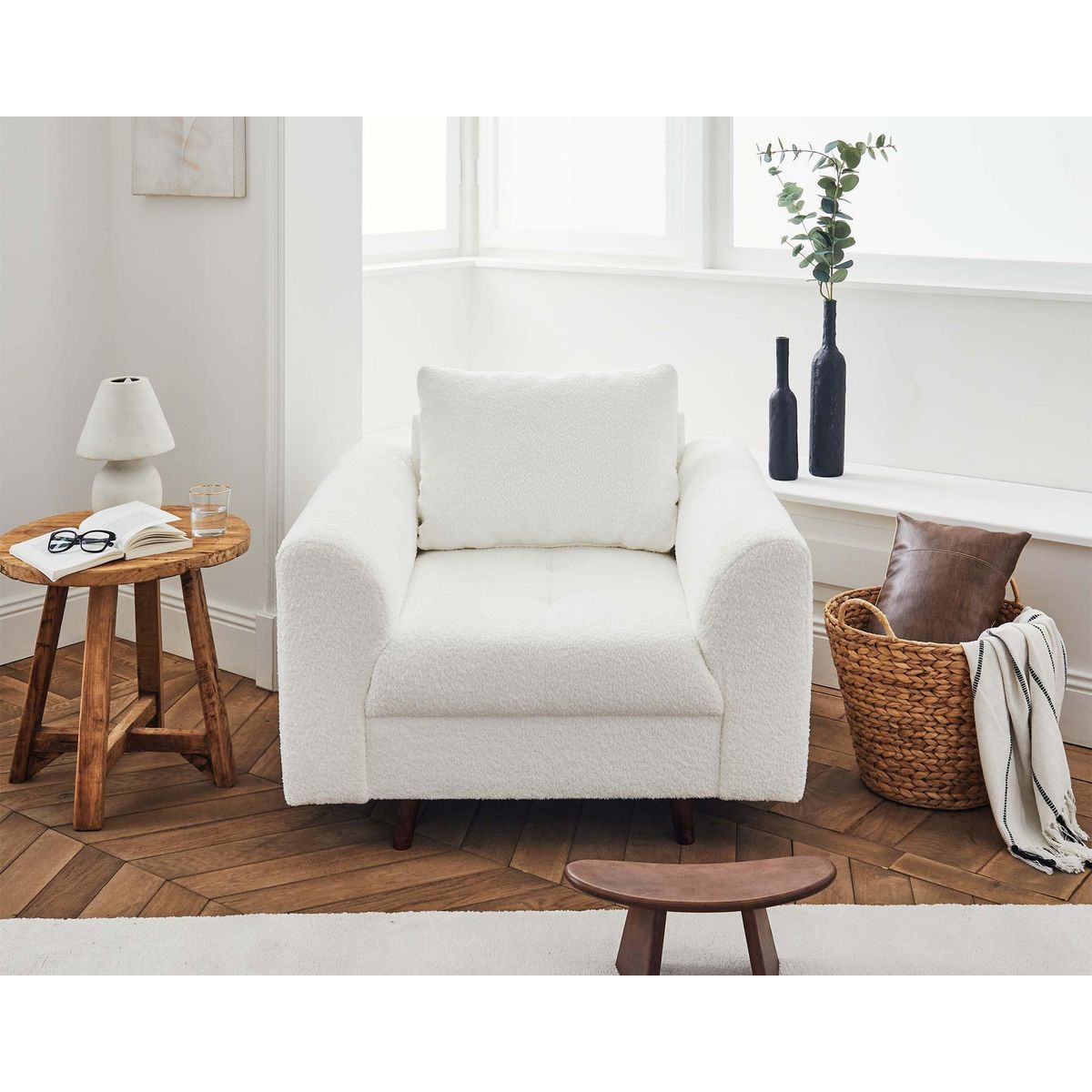 LISA DESIGN Rune - fauteuil - en tissu bouclette