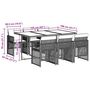 Voir la diapositive 6 : VIDAXL Ensemble a manger de jardin coussins 7 pcs noir resine tressee