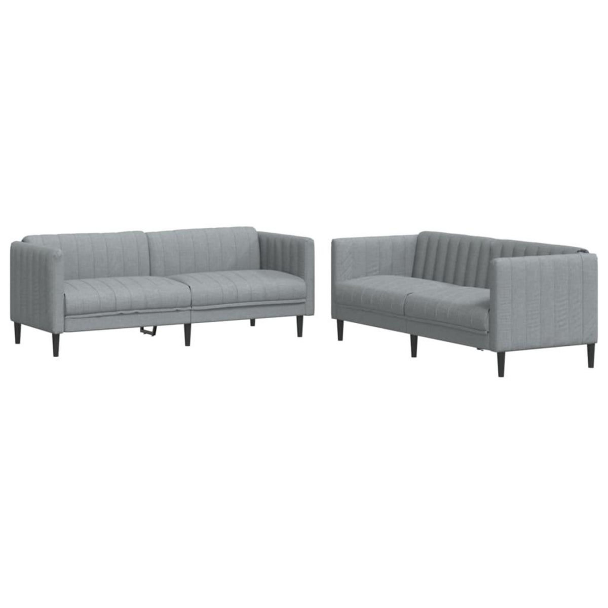 VIDAXL Ensemble de canapes 2 pcs gris clair tissu