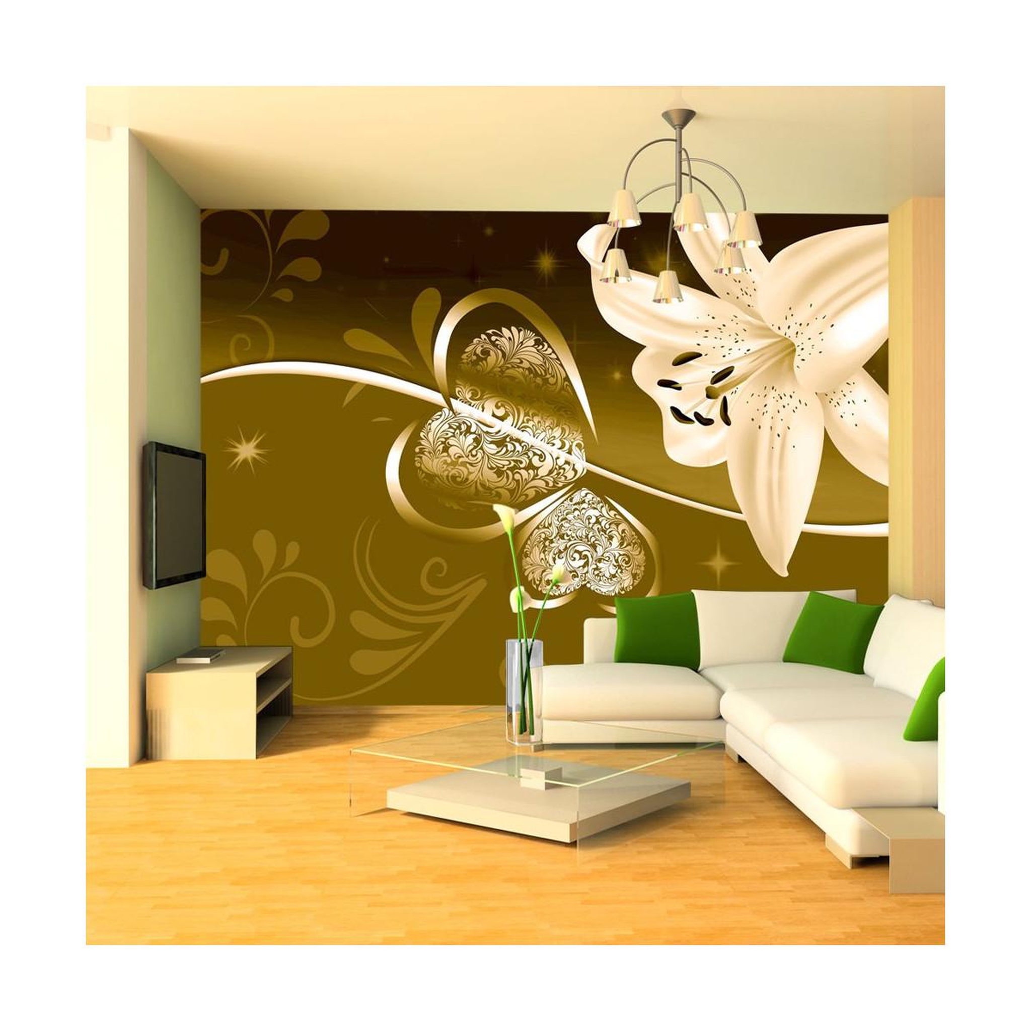 Paris Prix Papier peint  lily in shades of green. Coloris disponibles : Multicolore