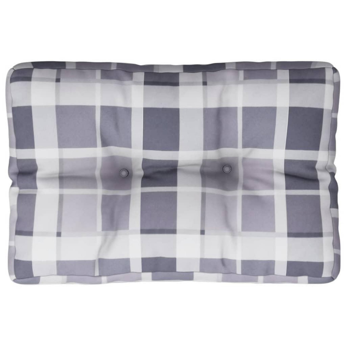 VIDAXL Coussin de palette motif a carreaux gris 50x40x12 cm tissu