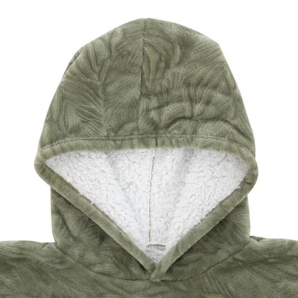 ATMOSPHERA Plaid Sweat à Capuche  Flanelle  85x118cm Vert