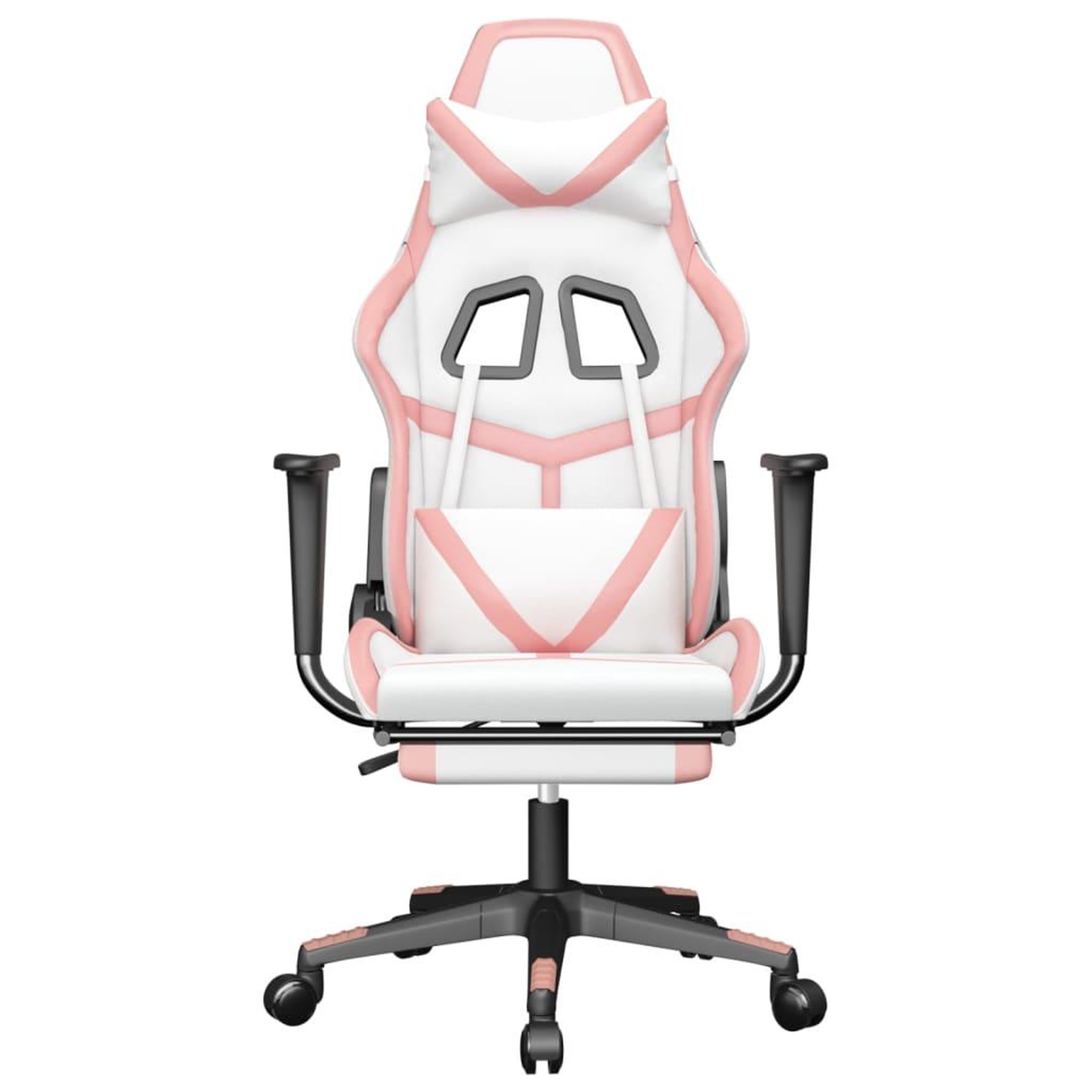 Voir la diapositive 3 : VIDAXL Chaise de jeu avec repose-pied Blanc et rose Similicuir