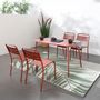 Voir la diapositive 5 : CONCEPT USINE Lot de 4 chaises salon de jardin repas terracotta BERGAME