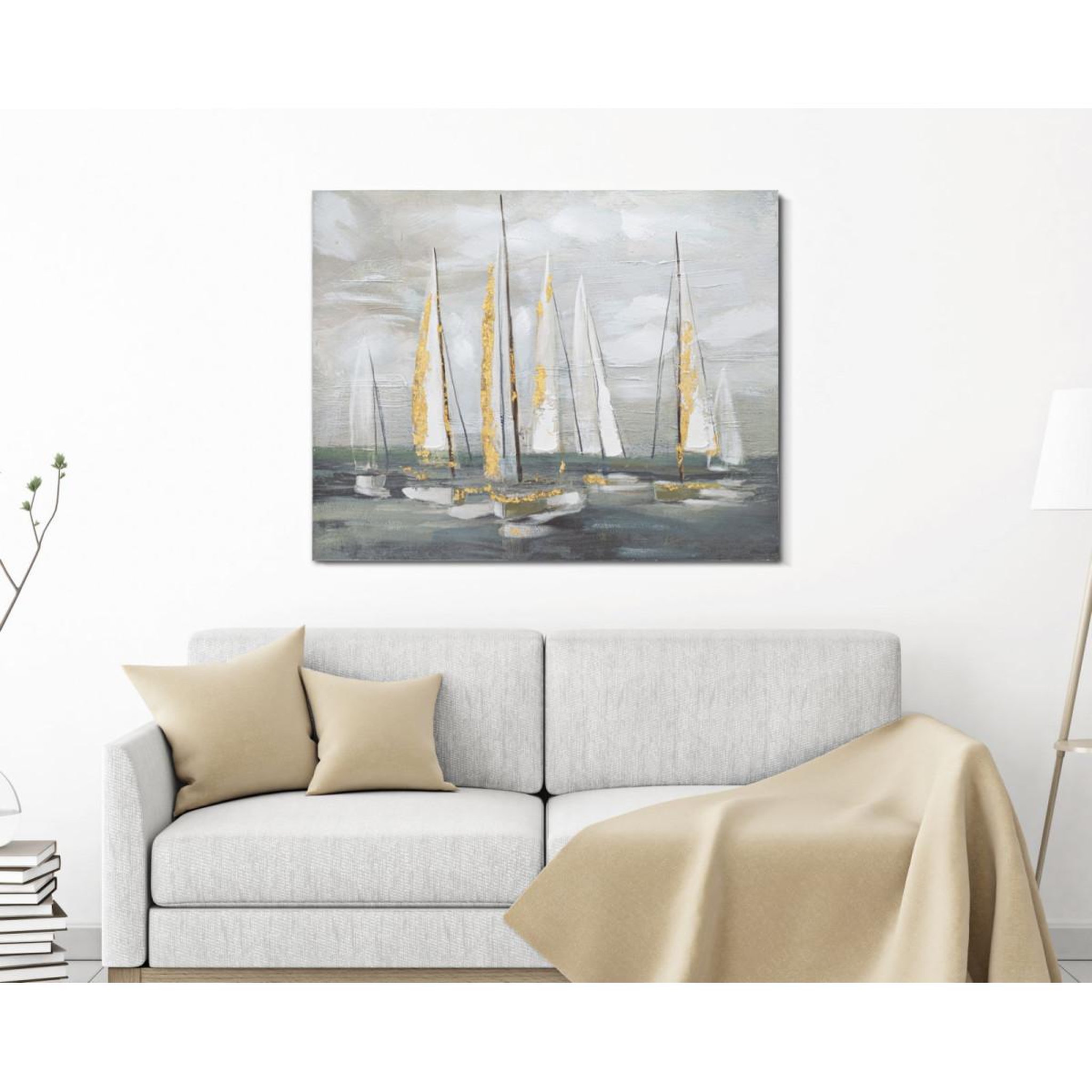 Voir la diapositive 5 : Paris Prix Toile Peinture Déco  Boat  80x100cm Multicolore