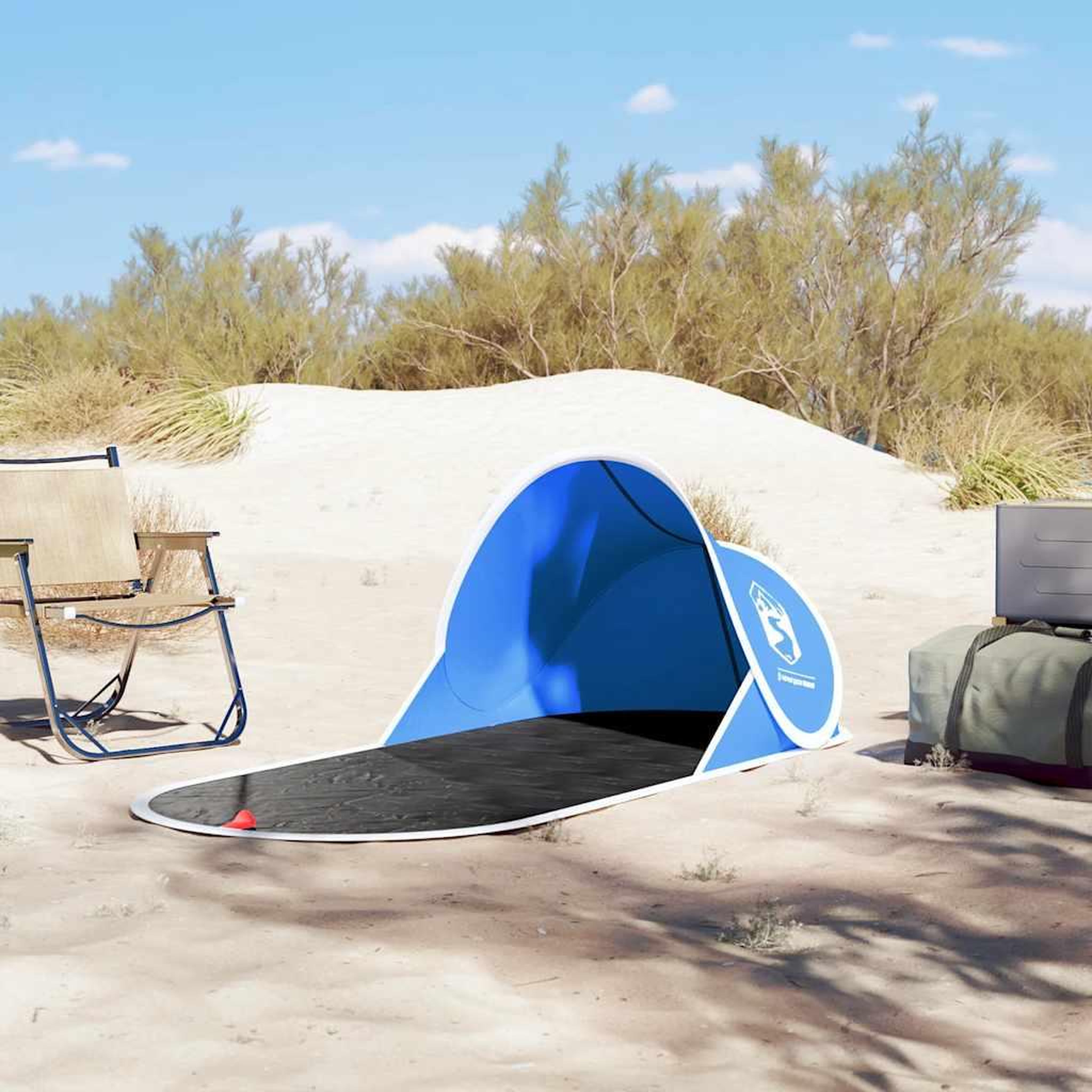 Voir la diapositive 3 : VIDAXL Tente de plage bleu azure escamotable impermeable