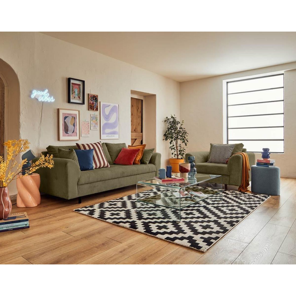 LISA DESIGN Rune - fauteuil - en velours côtelé