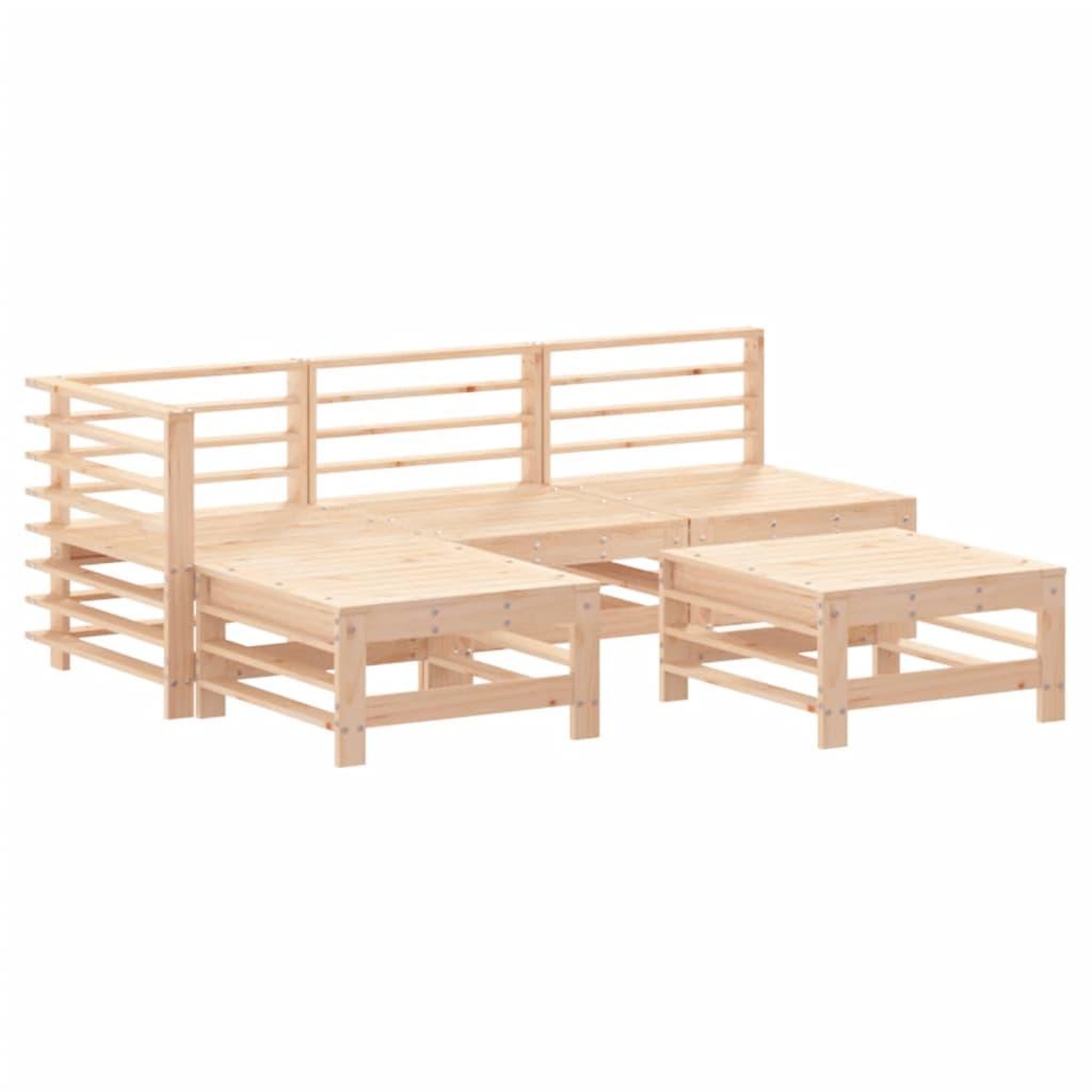 Voir la diapositive 2 : VIDAXL Salon de jardin 5 pcs bois massif de pin