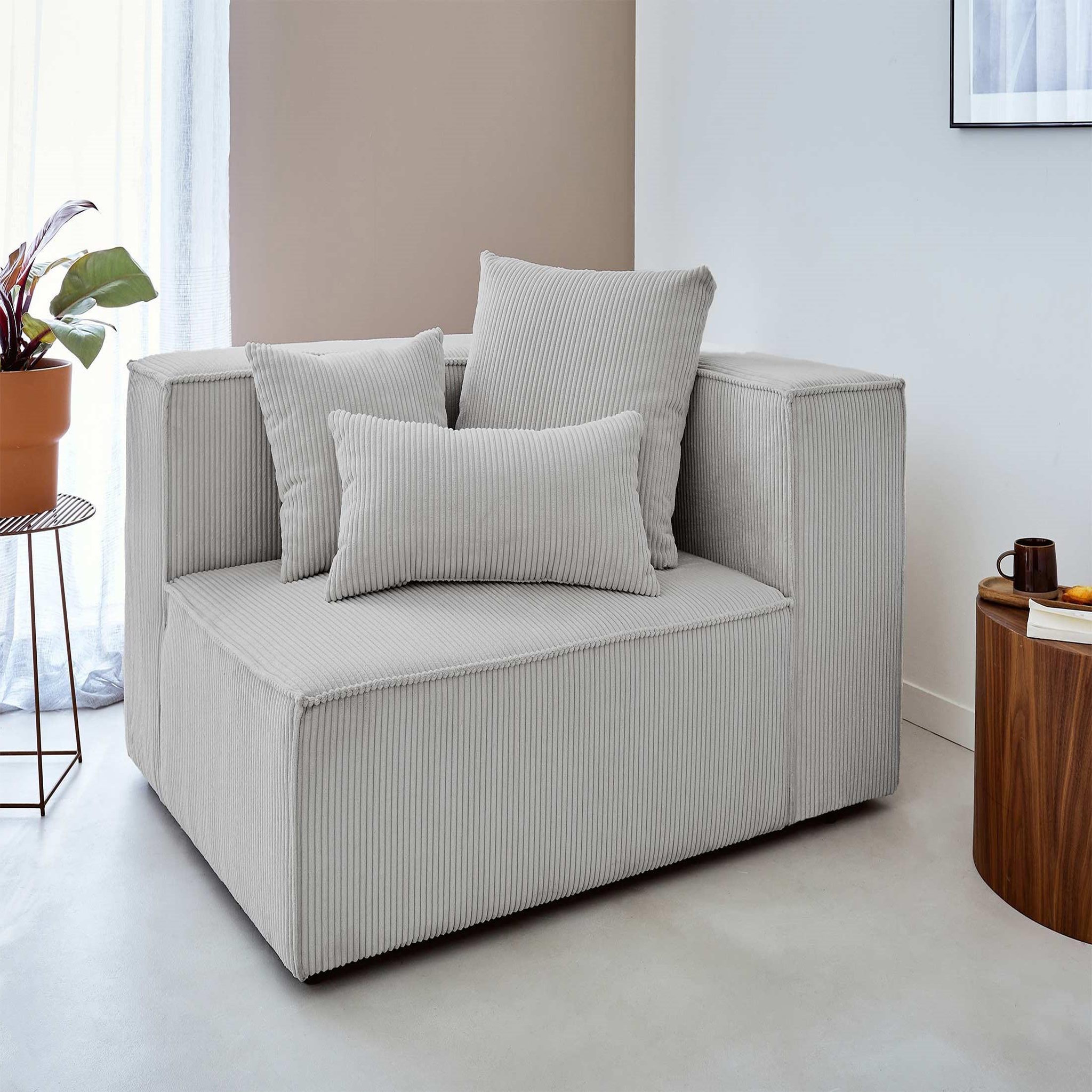 Voir la diapositive 6 : BEST MOBILIER Colombine - canapé modulable d'angle gauche - 6 places - en velours côtelé