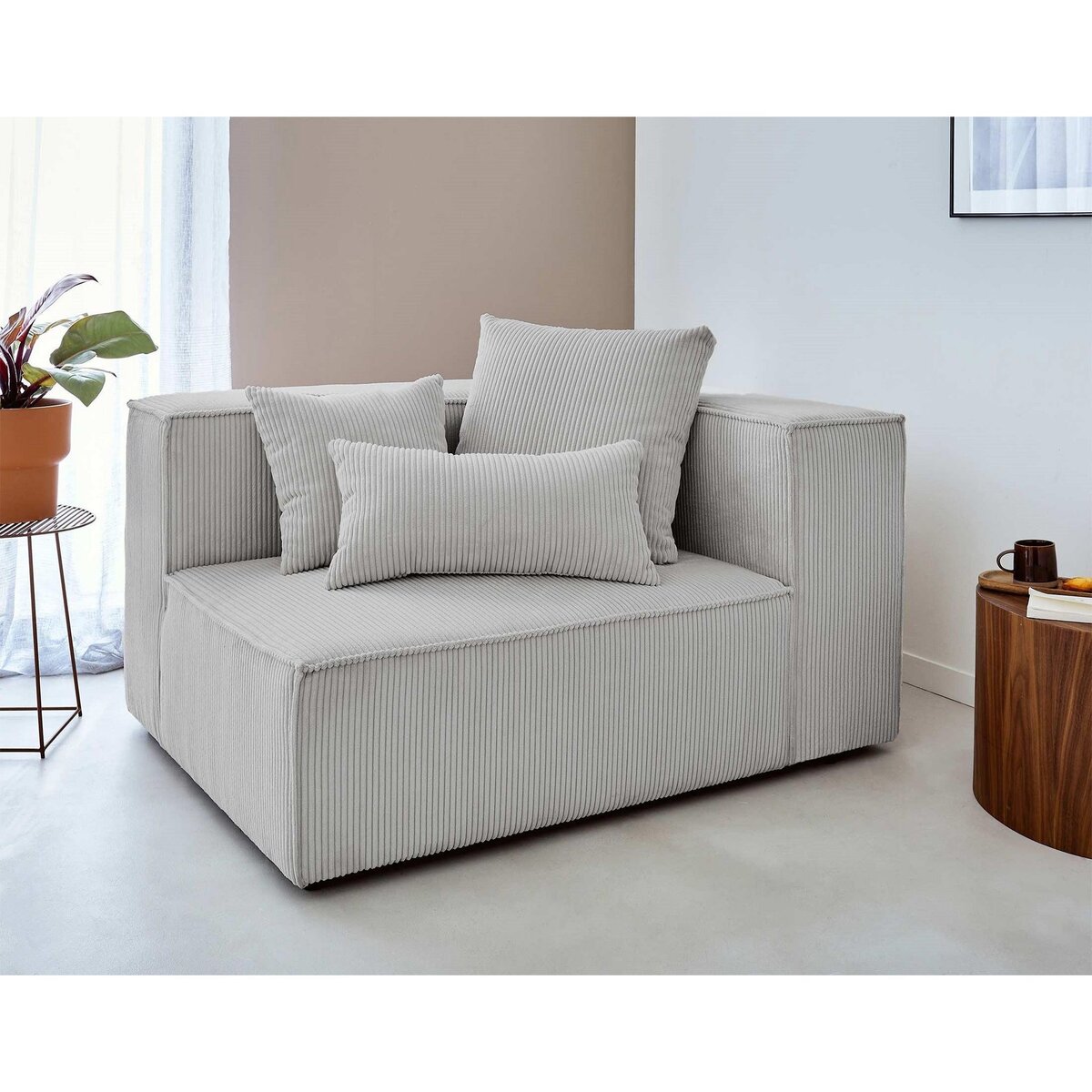 LISA DESIGN Colombine - canapé modulable d'angle gauche - 6 places - en velours côtelé