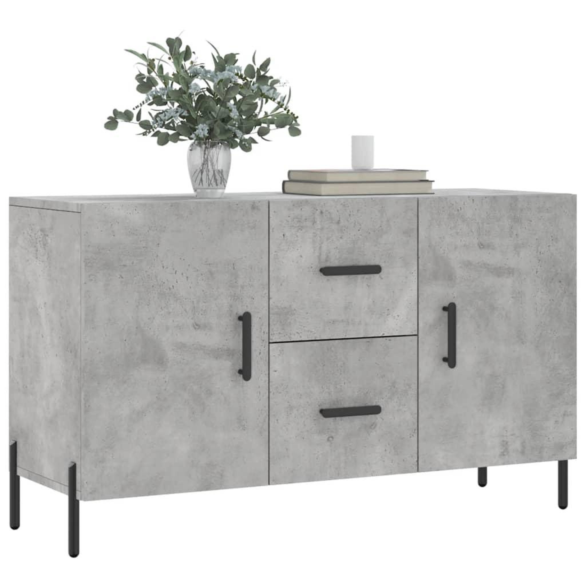 Voir la diapositive 3 : VIDAXL Buffet gris beton 100x36x60 cm bois d'ingenierie
