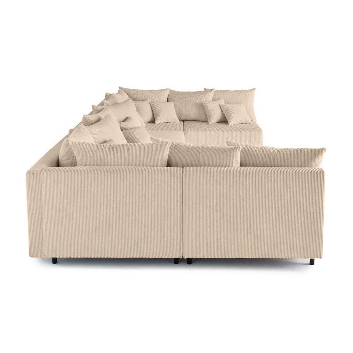 LISA DESIGN Edinburg - canapé modulable panoramique 6 places - en velours côtelé